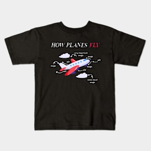 How Planes Fly Aerospace Engineering Aviation Kids T-Shirt